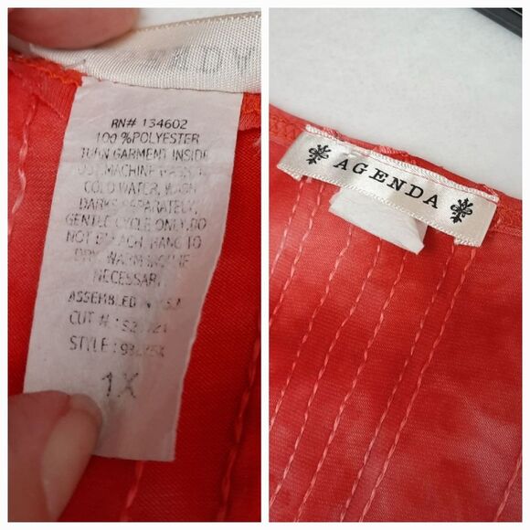 Agenda Orange Tie-dye Sparkly Top - Picture 8 of 8